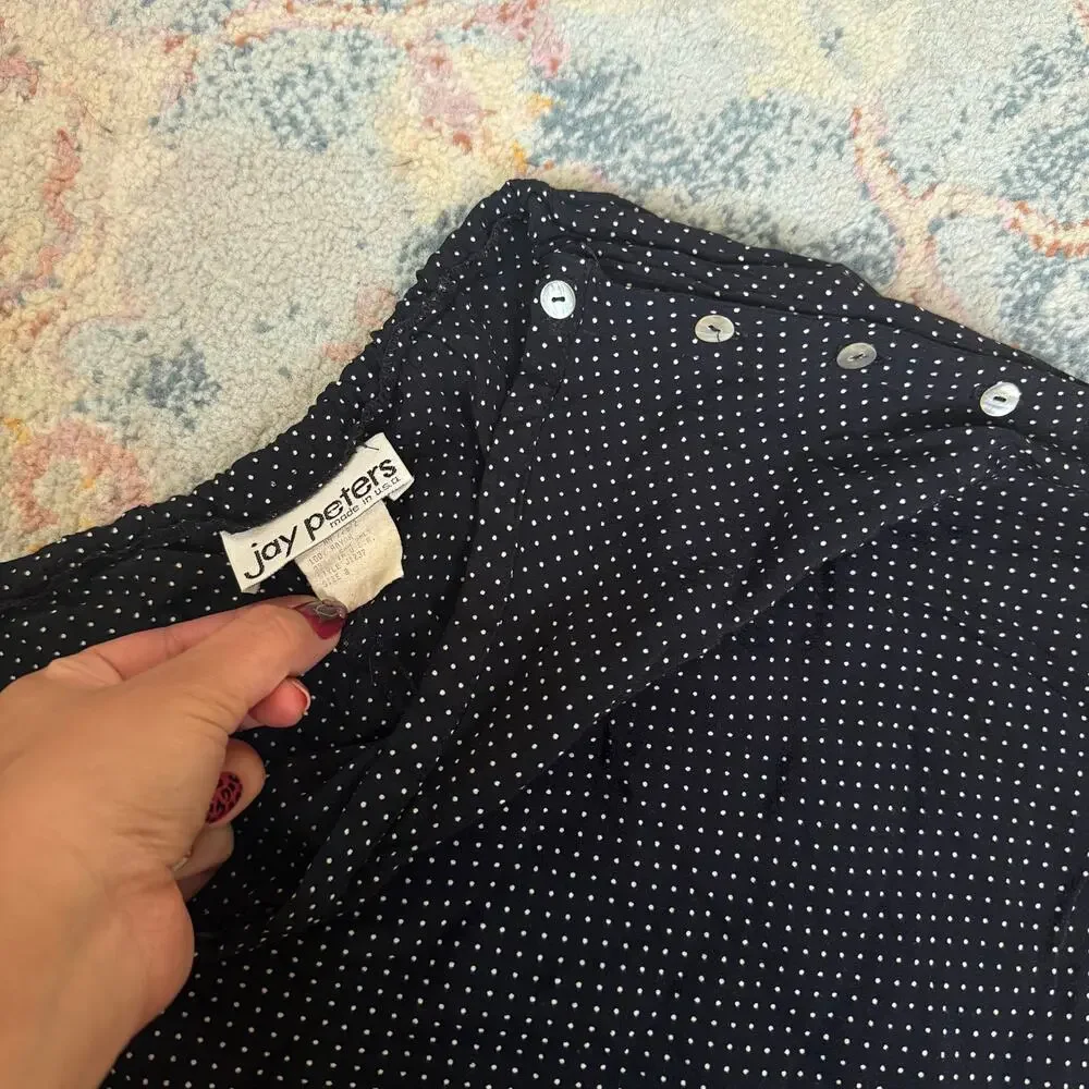 Vintage 90s black and white polka dot maxi skirt